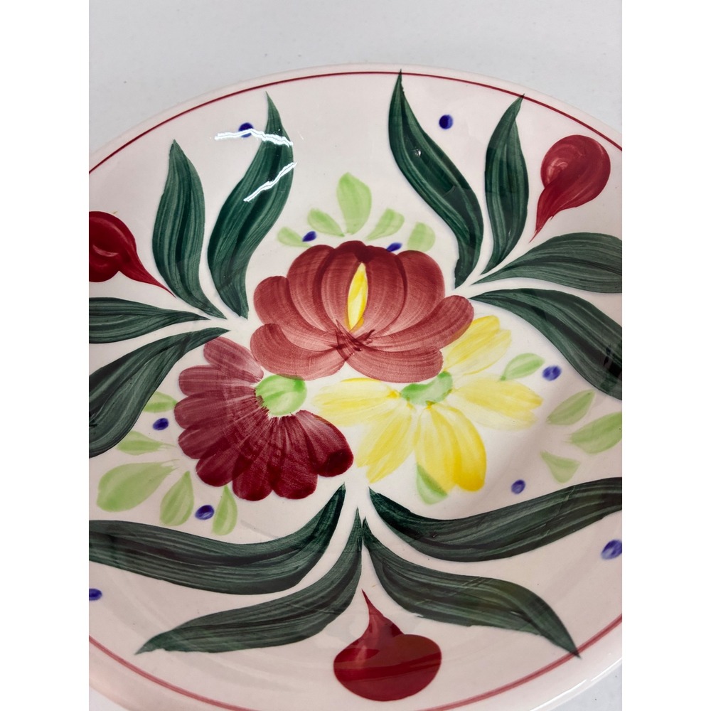 Vintage SS Crown Japan Ironstone Hand Painted Floral Serving Bowl 10.75"